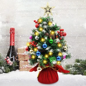 Prelit Snow Flocked Artificial Christmas Tree 21in
