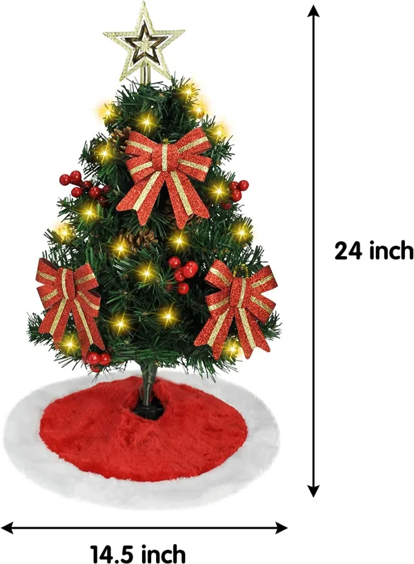Pre Lit Table Top Christmas Tree Decoration 24in