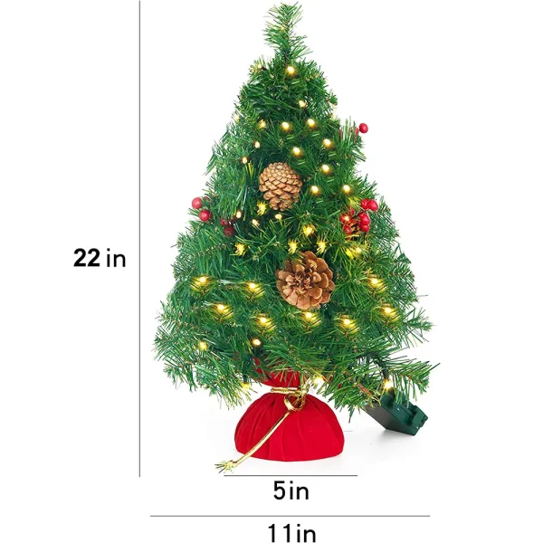 Prelit Tabletop Christmas Tree with Warm White Light 22in
