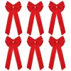 6pcs Premium Red Velvet Christmas Bows 28in