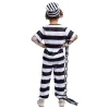 Prisoner Jail Halloween Costume with Tattoo Sleeve and Toy Handcuffs for Kids