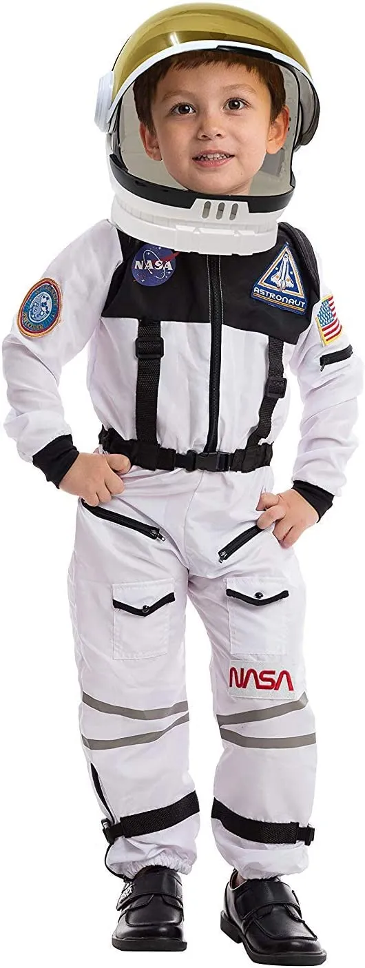 Astronaut NASA Pilot Orange Costume Movable Space Visor Kids Helmet Halloween. 