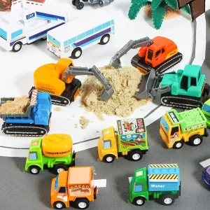 25Pcs Pull Back City Cars And Trucks Toy Vehicles Set