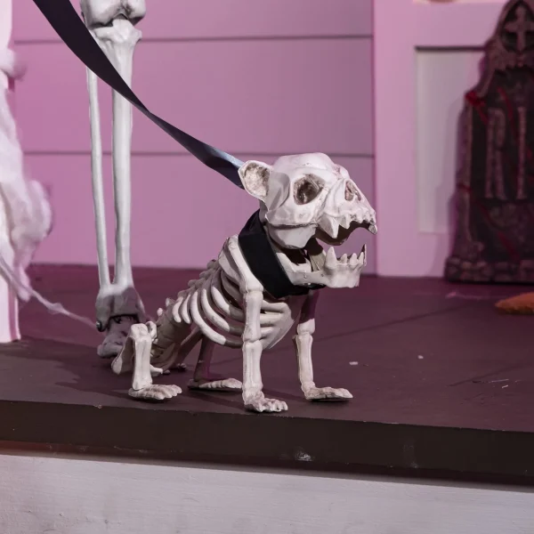 Puppy Skeleton Pose-N-Stay Halloween Decoration 11in