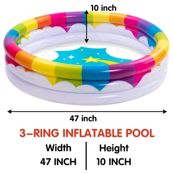 Rainbow Inflatable Kiddie Pools 47in