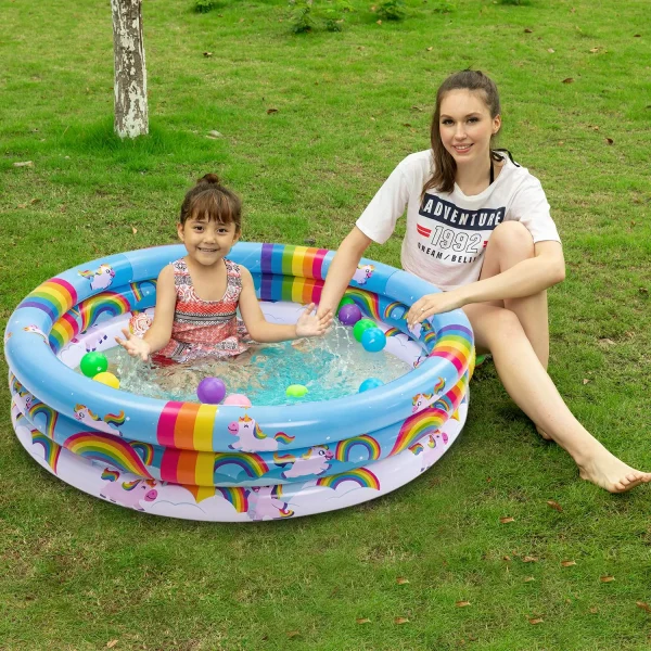 Rainbow Inflatable Kiddie Pools 47in