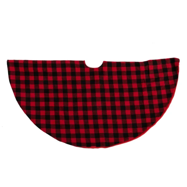 Buffalo Plaid Christmas Tree Skirt Red And Black 36in
