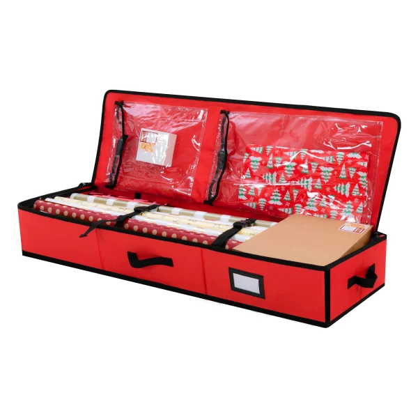 Red Christmas Wrapping Paper Storage Box 40in