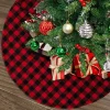 Red Plaid Christmas Tree Skirt 48in