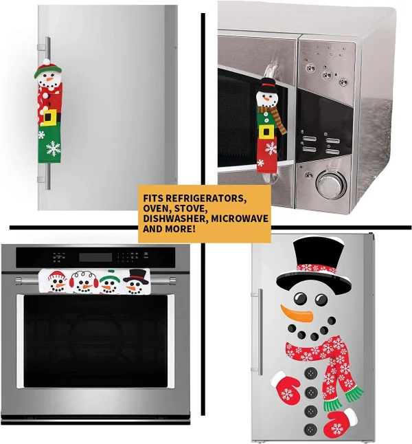 Snowman Handle Covers and Magnets Kitchen Christmas Decor