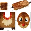5Pcs Reindeer Christmas Toilet Seat Cover