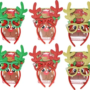 6pcs Christmas Headband Reindeer w/ Fancy Classes