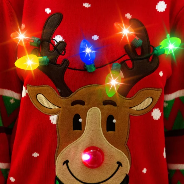 Light up Womens Christmas Ugly Sweater Reindeer