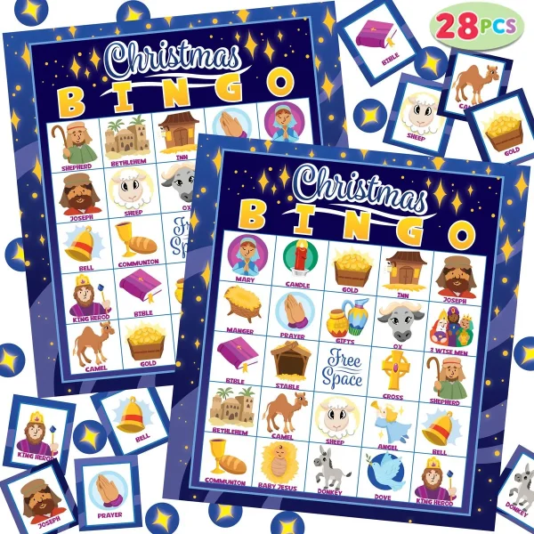 28 Players Christmas Bingo Cards 5 x 5