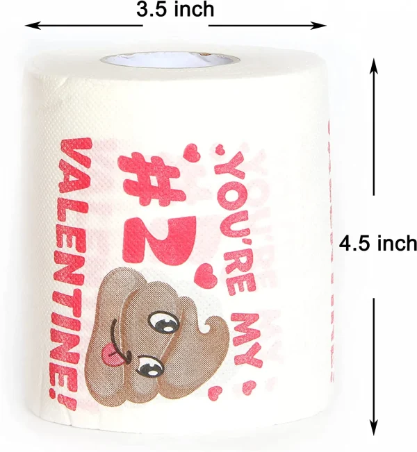 Valentines Day Poop Iconic Expression Toilet Paper 3 Rolls of 200 Sheets