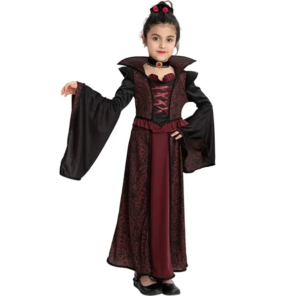 Royal Vampire Costume Set for Girls Halloween Dress Up Party
