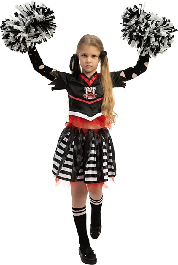 Daunting Dead Cheerleader Halloween Costume for Girls