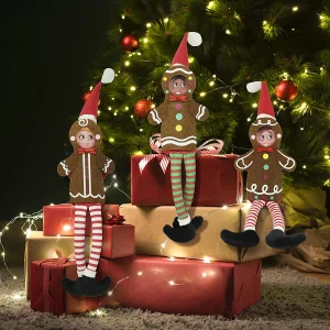 3pcs Christmas Gingerbread Santa Couture Set