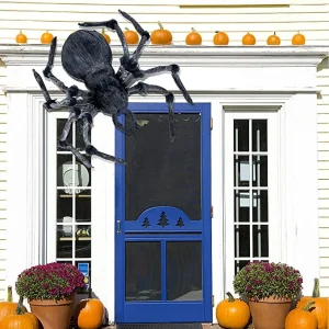 Halloween Party Favor Joyjoz Halloween Decorations with 110 Sqft Giant Spider Web 60” Big Fake Large Spider for Scary Halloween Yard Door & Outdoor Decor 