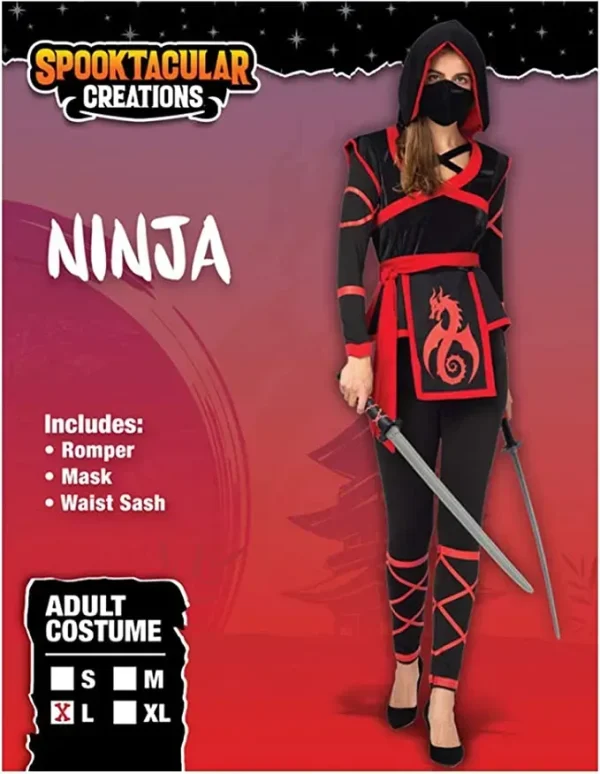 Woman Ninja Warrior Costume with Mask