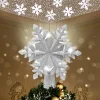 White 3D Snowflake Christmas Tree Topper