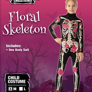 Girls Floral Skeleton Halloween Costume