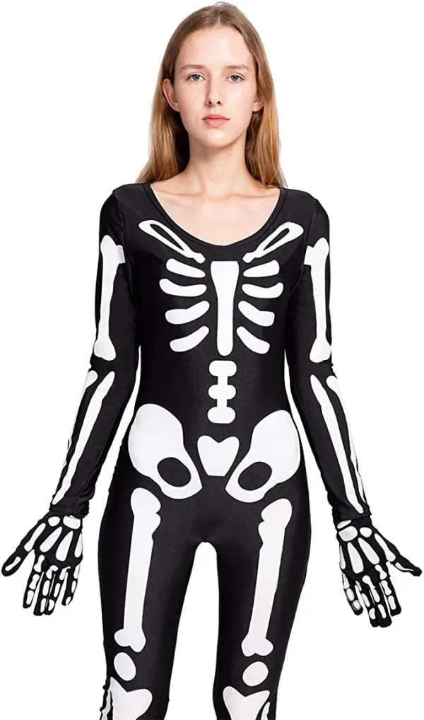 Women Skeleton Bodysuit with Glow Patterns
