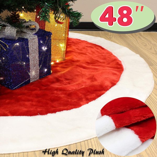 Velvet Plush Christmas Tree Skirt 48in