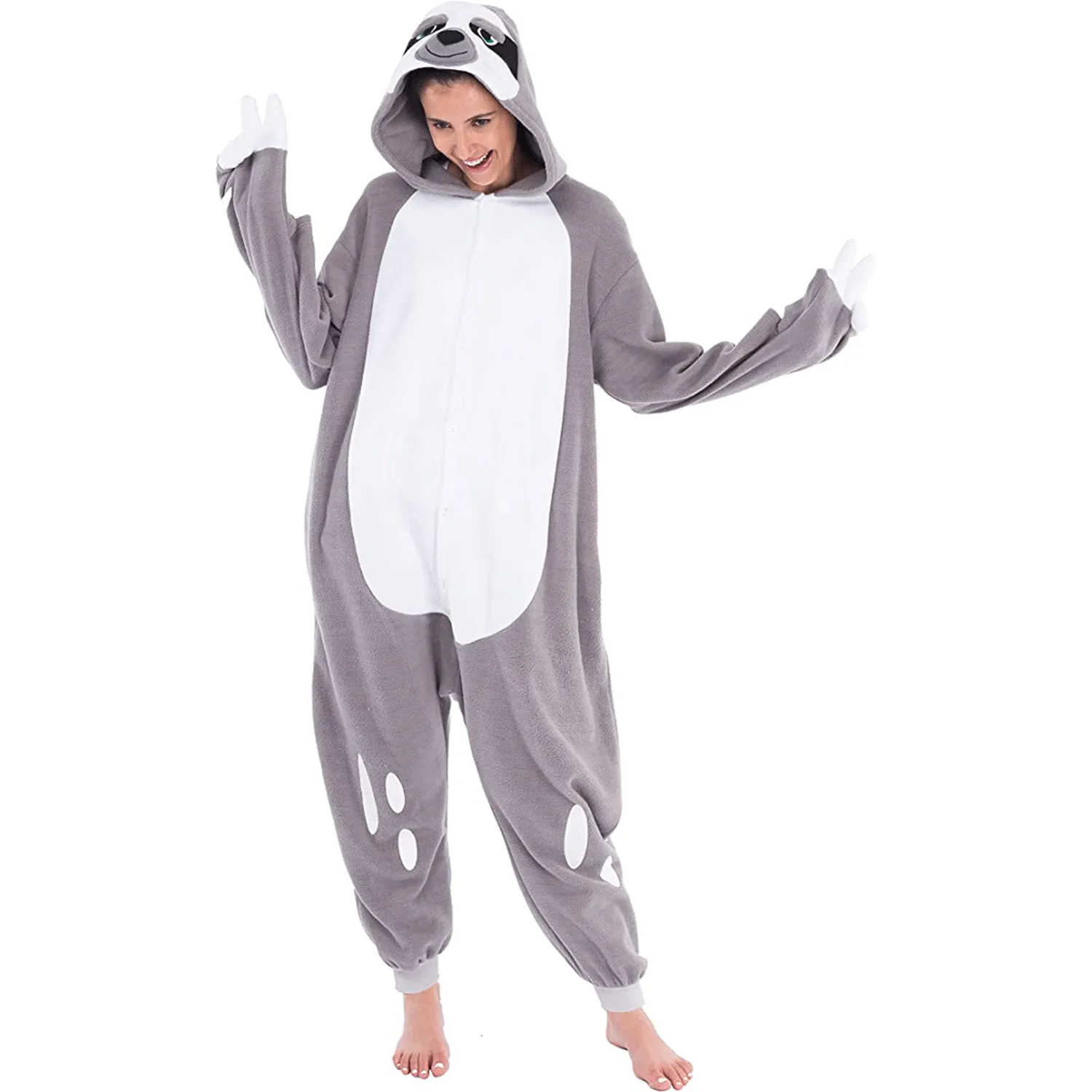 Sloth animal pajama Halloween costume adult