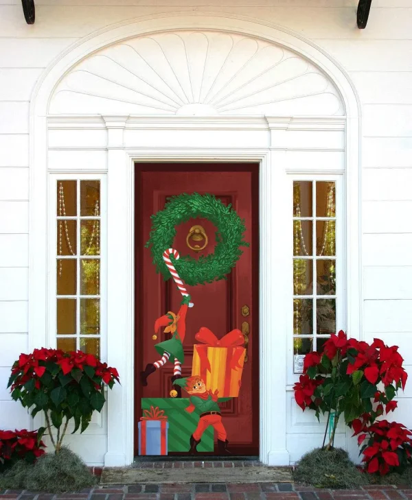 Christmas Elf Door Cover 72in x 30in