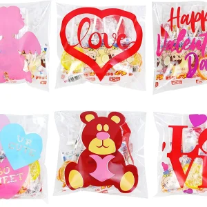 150Pcs Valentines Square Cellophane Bag