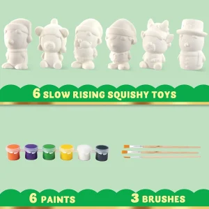 6Pcs Christmas Squishy Toys Coloring Kit