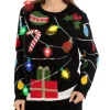 Womens Light up String Lights Ugly Christmas Sweater