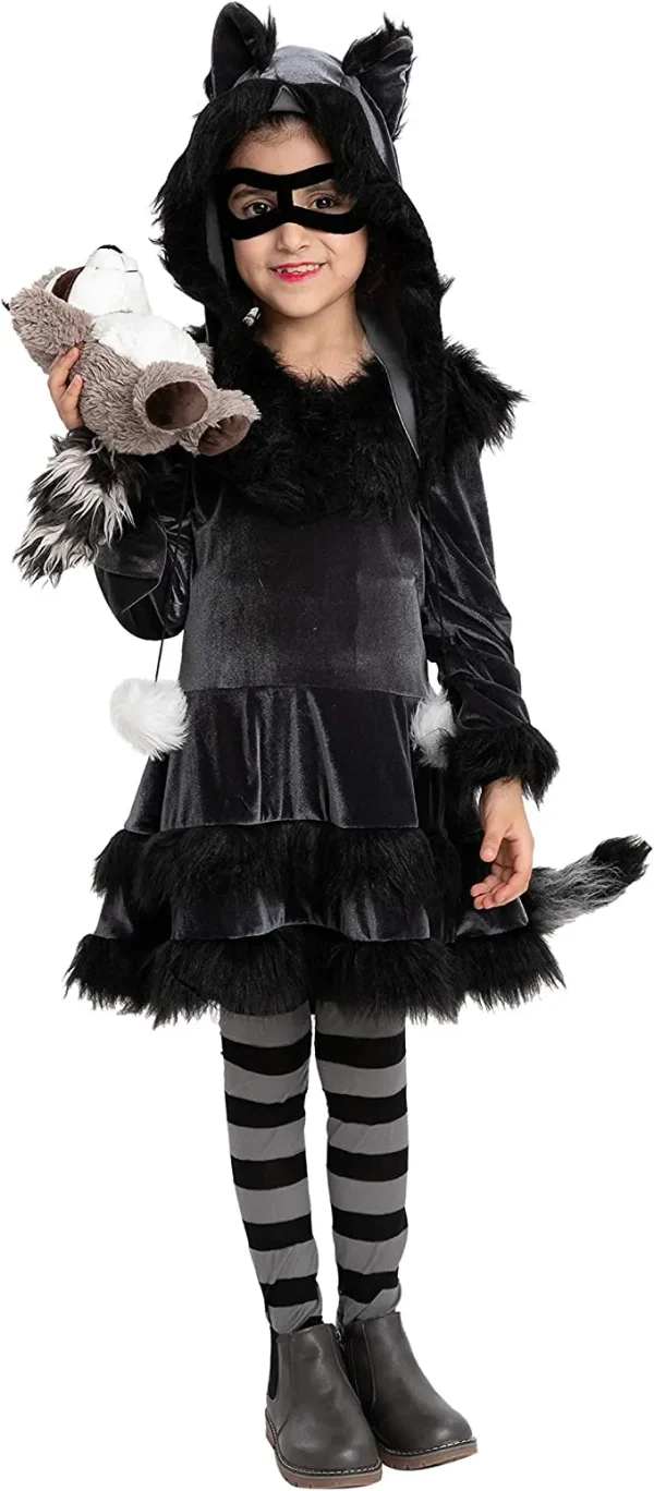 Girls Raccoon Halloween Costume