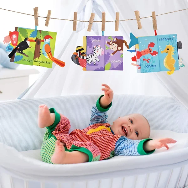 3pcs Soft Baby Books with Animal Tail