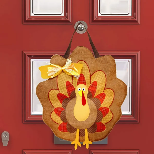 Thanksgiving Turkey Burlap Door Decorations
