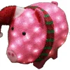 80 LED Tinsel Pig Outdoor Yard Lights 21in