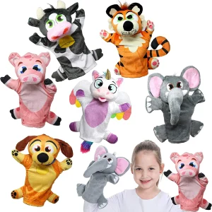 6Pcs Toy Animal Friends Deluxe Hand Puppets Play-act