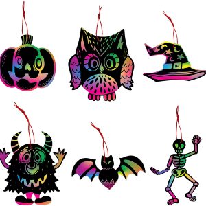 72pcs Halloween Scratch For Kids With 18 Designs