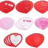 28Pcs Kids Valentines Cards With Translucent Valentines Hearts-Classroom Exchange Gifts