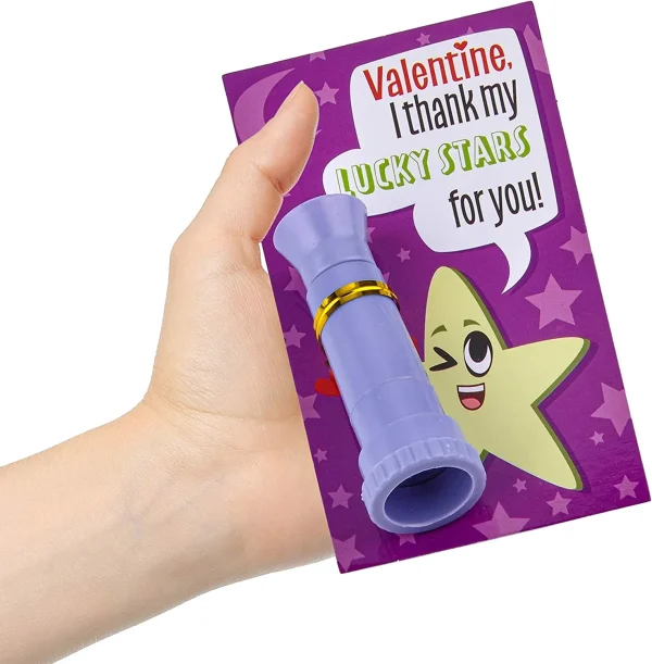 28Pcs Kids Valentines Cards with Telescopes for Kids-Classroom Exchange Gifts