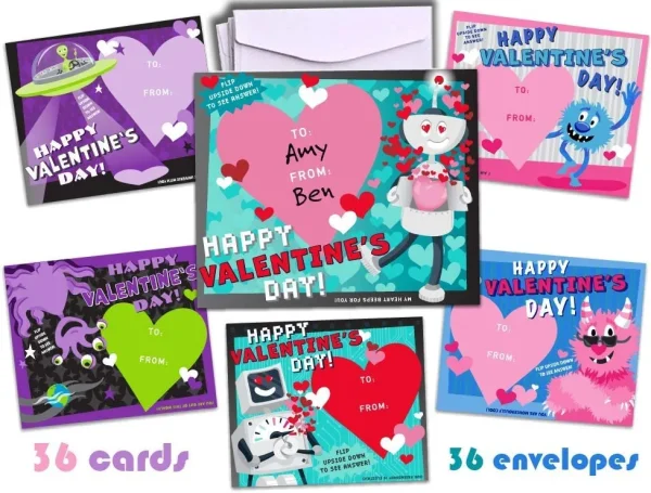 36Pcs Valentines Gift Cards With Decoding Games