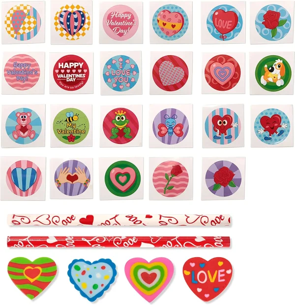 28pcs Kids Valentines Cards with Stationery Set-Classroom Exchange Gift