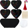 36pcs Magic Rainbow Scratch Art Heart Valentine Cards