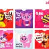 28Pcs Valentines Stationery Set with Drawstring Treat Bags