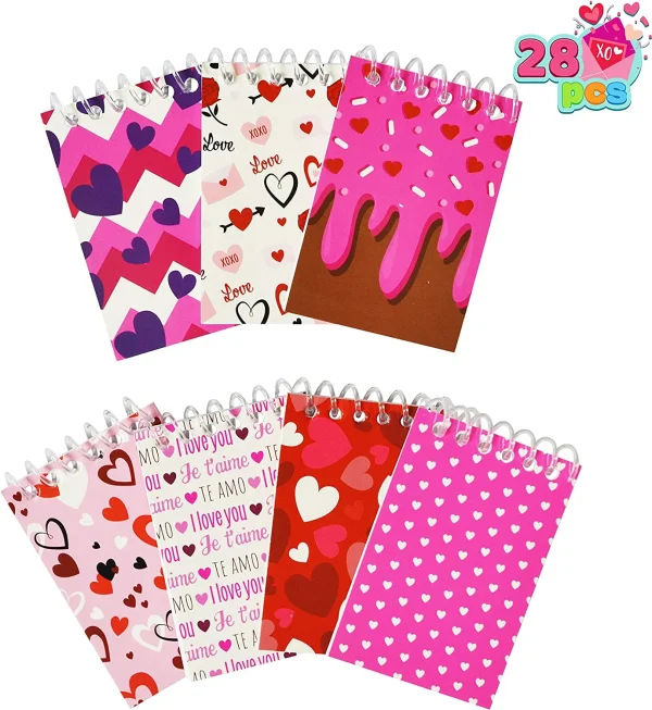 28Pcs Valentines Day Stationery Set with Treat Bags for Kids-Classroom Exchange Gifts