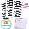 28Pcs Kids Valentines Cards With Mustaches-Classroom Exchange Gifts