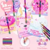 28Pcs Rainbow Pencil  with Kids Valentines Cards for Classroom Exchange