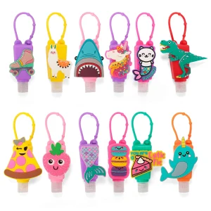 24Pcs Assorted Animals Hand Sanitizer Travel Bottle with Valentines Day Cards for Kids-Classroom Exchange Gifts