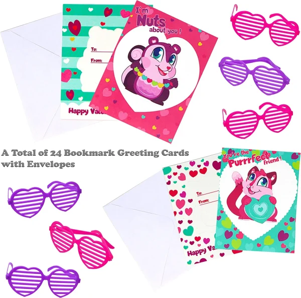 120Pcs Valentines Day Party Favor Supplies with Valentines Day Cards for Kids-Classroom Exchange Gifts